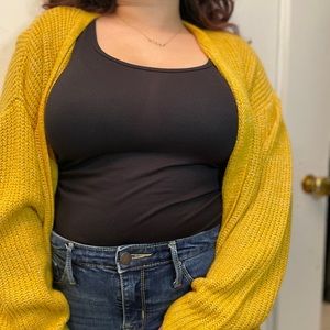 Yellow cardigan